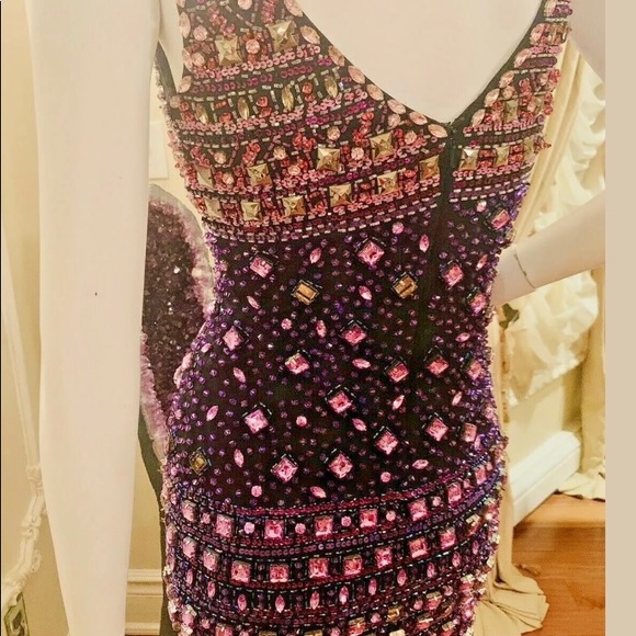 Jovani PINK Crystal Beads Cruise Dress SIZE 0 - Picture 3 of 11